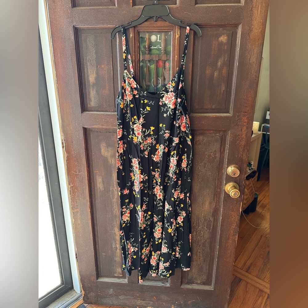 Old Navy Black Floral Maxi Dress